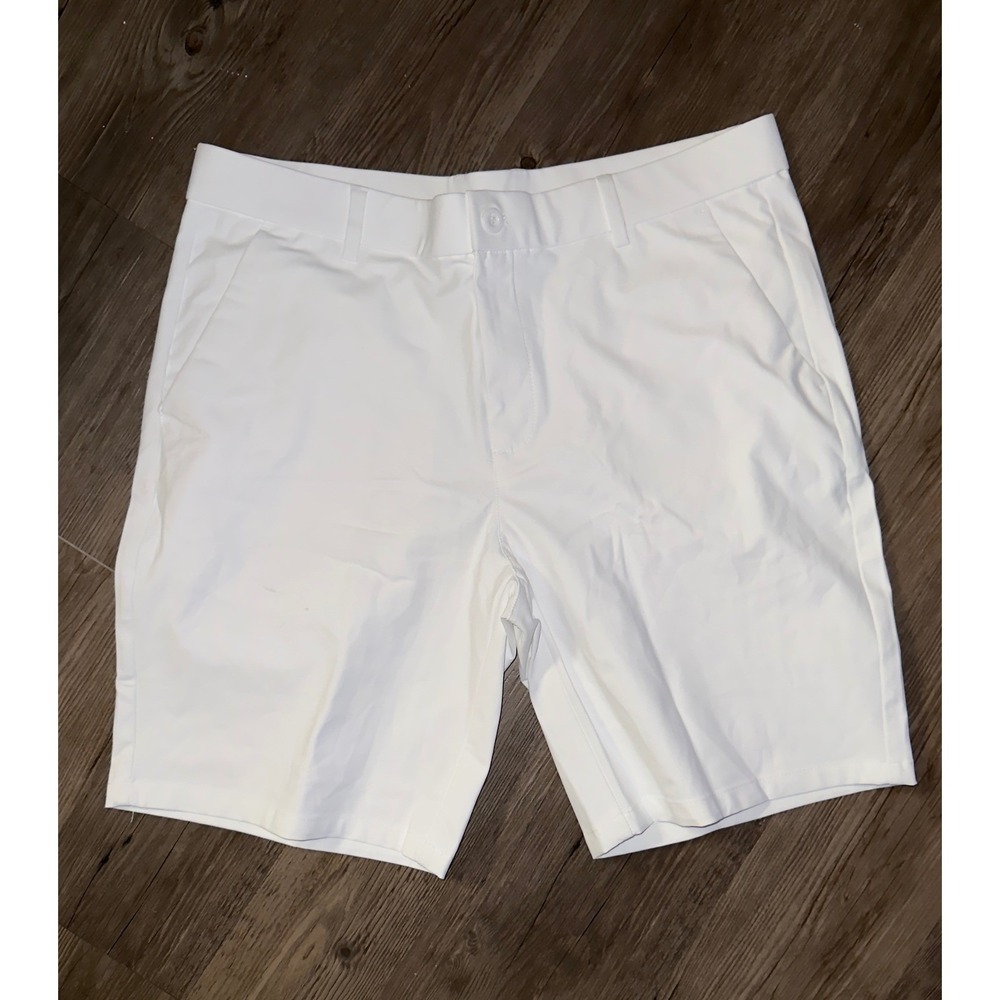 Men's Flat Front Performance Shorts - White